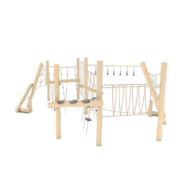 Sistem de catarare pentru copii din lemn Robinia Parc 1, 751x670x240 cm