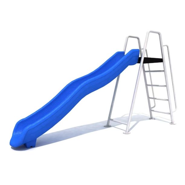 Tobogan ondulat de exterior pentru copii, metal si plastic LLDPE, albastru