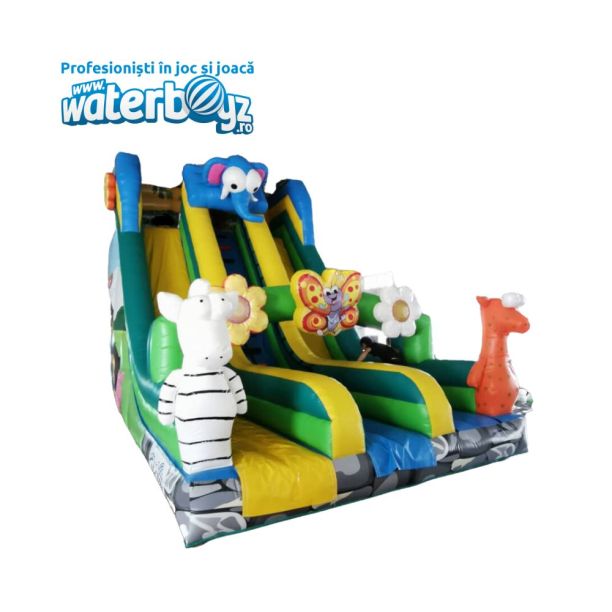 Tobogan Gonflabil Zoo 3 cu doua pante