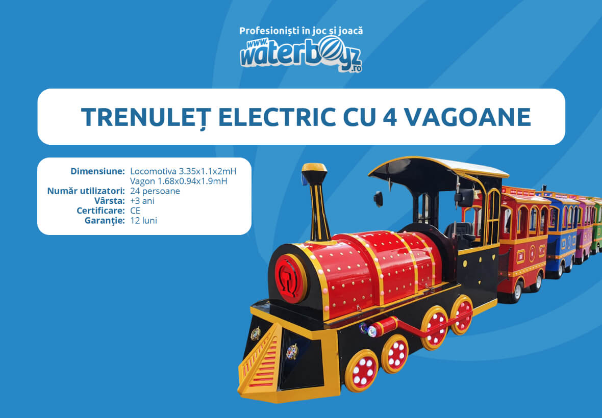 Trenulet electric cu 4 vagoane| Waterboyz